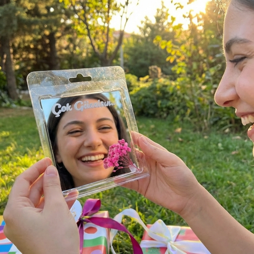 'En Güzel Çiçek Sensin' Konseptli Aynalı Hediye